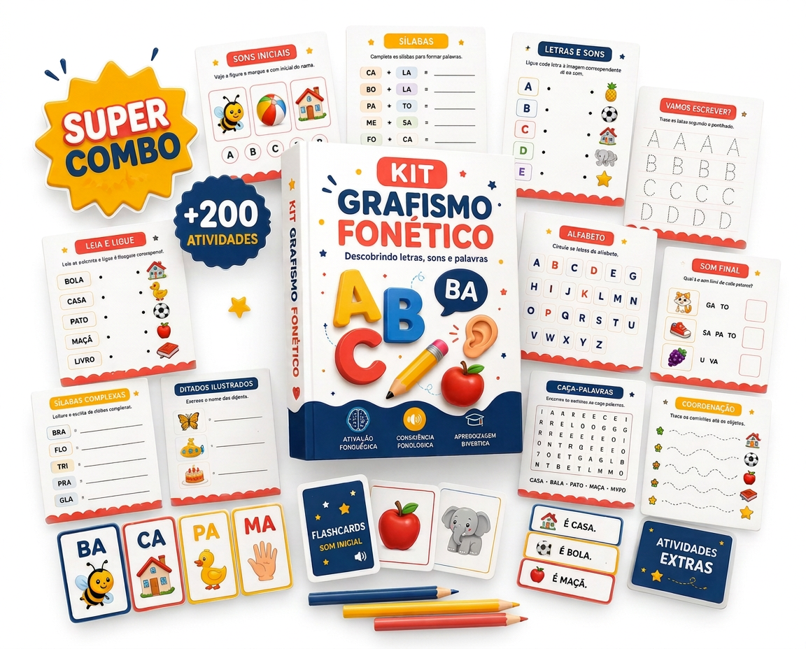Kit Grafismo Fonético + Super Combo Pedagógico